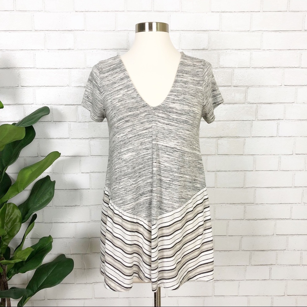 Anthropologie Puella Striped Knit Peplum Tunic XS